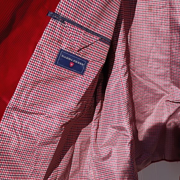 SADDLEBRED Jacket Mens 56R Sport Coat Red Corduroy 2 Button Christmas Blazer - Picture 8 of 16